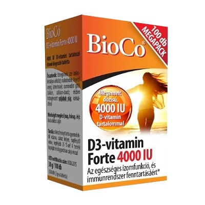 BIOCO D3-VITAMIN FORTE 4000IU TABLETTA, 100 db