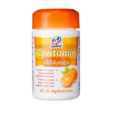 1X1 VITADAY C-VITAMIN 500MG RÁGÓTABLETTA, 60 db