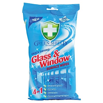 Green Shield üveg & ablak nedves tisztítókendő 50db  