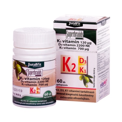 JUTAVIT K2 + D3 + K1 VITAMIN LÁGYZSELATIN KAPSZULA 60DB